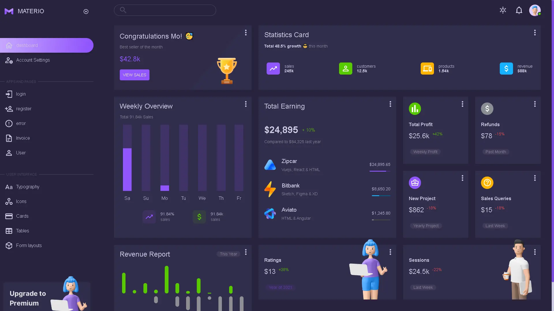 React DashBoard project image