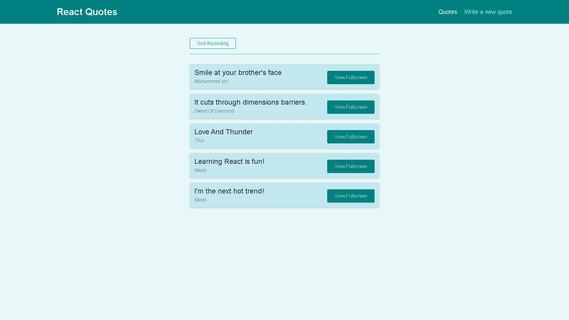 Quote React App project image